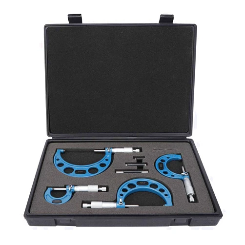 Hilitand Outside Diameter Micrometer, 4Pcs Outside Micrometer, Bearing Steel 0 to 100mm High Accuracy Outside Diameter Measurement Tool