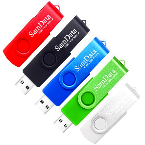 SamData 8GB USB Flash Drives 5 Pack 8GB Thumb Drives Memory Stick Jump Drive with LED Light for Storage and Backup (5 Colors: Black Blue Green Red Silver)