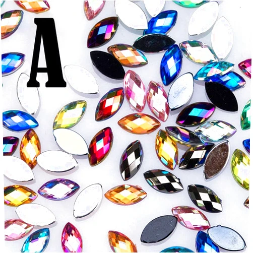 JJLFresheners 500pcs Crystal Rhinestone Horse Eye Shape Gems Acrylic Rhinestone,Sewing Gems Acrylic Sewing Crystal Mixed Shapes Sew On Rhinestones for DIY Making Crafts Scrapbooks Clothing Phones Colourful