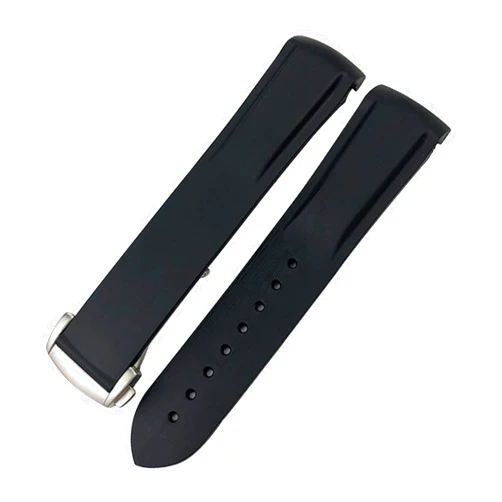 GANYUU Rubber Silicone Watchband 19mm 20mm 21mm 22mm for Longines Hydroconques Conquest VHP Waterproof Sport Watch Strap (Color : Preto, Size : 20mm)