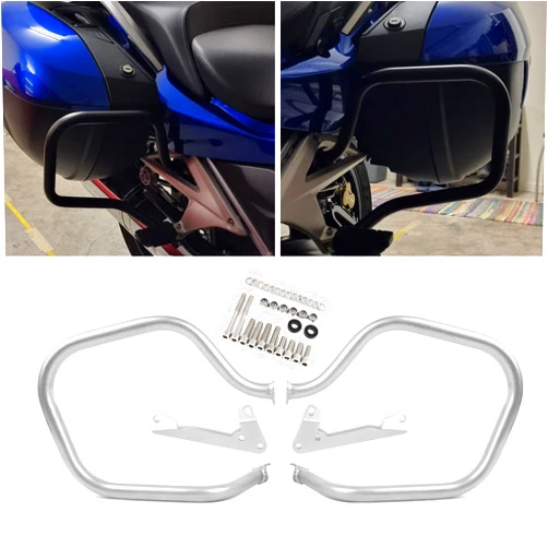 BAIONE Worldmotop Engine Guard Highway Crash Bar Protector Replacement for BMW R1250RT R1250 RT 2018-2023 Saddlebags Guard (Sliver, Rear)