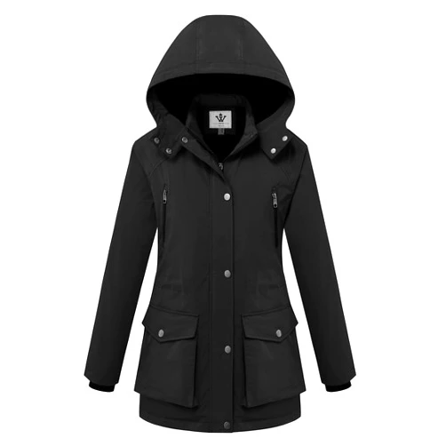 Wenven Women's Waterproof Winter Coats Warm Thicken Puffer Jackets with Detachable Hood