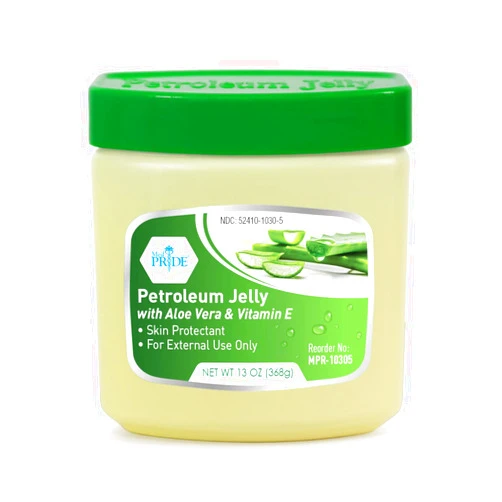 MED PRIDE Petroleum Jelly With Aloe Vera & Vitamin E - Effective Skin Protectant For Dry Skin, Rashes, Burns, Wounds- Powerful Moisturizer For Chapped Lips, Dry Hands, Chaffed Skin, Diaper Rash -13oz