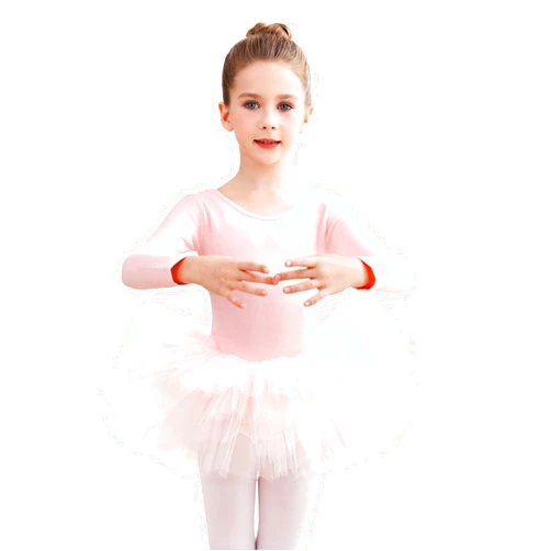 EASTBUDDY Ballet Dress for Girls,Toddler Dance Leotard with Tutu Skirt Long Sleeve Ballerina Outfit