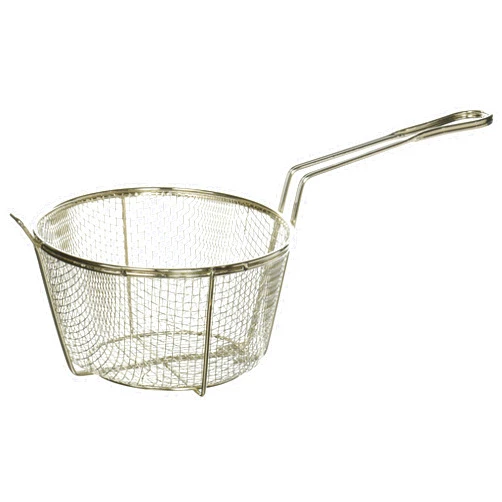 Winco Steel Round Wire Fry Basket, 8-Inch, Medium, Nickel,Silver