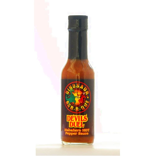 Bizzico Devil's Duel Hot Sauce- 5oz. Net weight bottle by Dinosaur Bar-B-Que