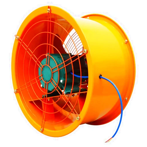 INTBUYING 14 Inch Axial Fan Cylinder Industrial Portable Ventilator Explosion Proof 250W Low Noise Utility Blower Exhaust Fan with Thickened Steel Impeller 220 V Air Ventilation with 1400 r/min