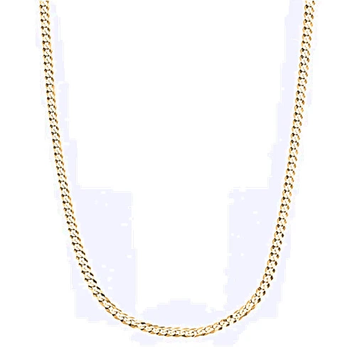 Savlano 14K Gold Plated 925 Sterling Silver 3mm Italian Solid Curb Cuban Link Chain Necklace For Men & Women - Made in Italy Comes With a Gift Box