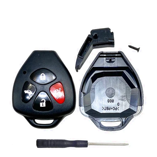 YOHIBET Cutting Not Required - Replacement Key Fob Shell Fit for Toyota Camry Corolla Avalon Venza Key Fob Cover Housing (3+1 Buttons)