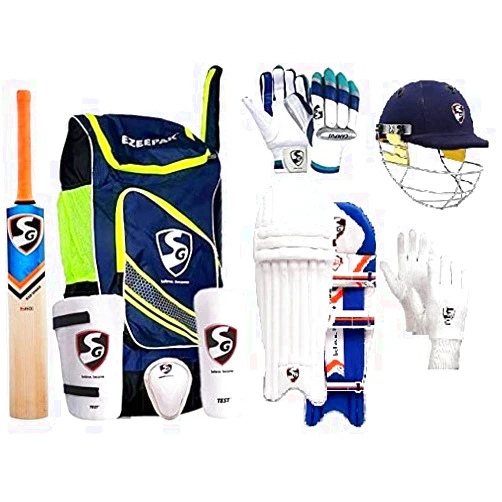 SG Sports Team Cricket Kit Combo Kit for Men's Senior Cricket Kit with Kashmir Willow RSD Spark Cricket Bat Complete Batting & Keeping Accessories