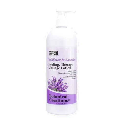 PRO NAIL - Healing Therapy Massage Lotion - Professional Pedicure, Body and Hot Oil Manicure, Infused with Natural Oils, Vitamins, Panthenol and Amino Acids (Lavender, 32 Ounce)