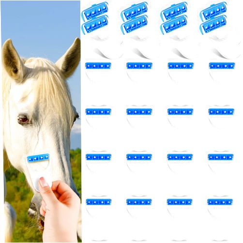 LIUBUJINGYING 24 Pcs Horse Clippers Horse Grooming Razor Disposable Grooming Razor Horse Trimmer Shaver Kit Fit for Horse Dog, White&Blue