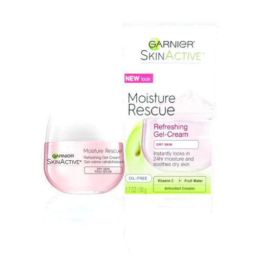 Garnier SkinActive Moisture Rescue Refreshing Gel-Cream for Dry Skin, Oil-Free, 1.7 Oz (50g), 1 Count (Packaging May Vary)