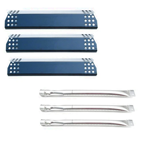 Direct Store Parts Kit DG255 Replacement for Sunbeam,Nexgrill,Grill Master 720-0737 720-0697 Gas Grill Repair Kit (3-Pack) Stainless Steel Burners & Porcelain Steel Heat Plates