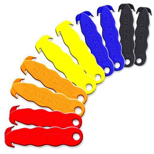 Klever Kutter Klever Innovations Cutter Stainless Steel Package Opener, Safety Utility Cutter Assorted Colors 10 pcs, KLEVER - 10/PACK MIX