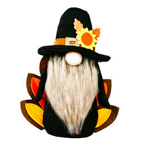 Amosfun Thanksgiving Gnome Decoration Cloth Plush Gnome Dwarf Doll Figurine Turkey Gnome for Thanksgiving Autumn Harvest Party Decoration Party Supplies Favor Black