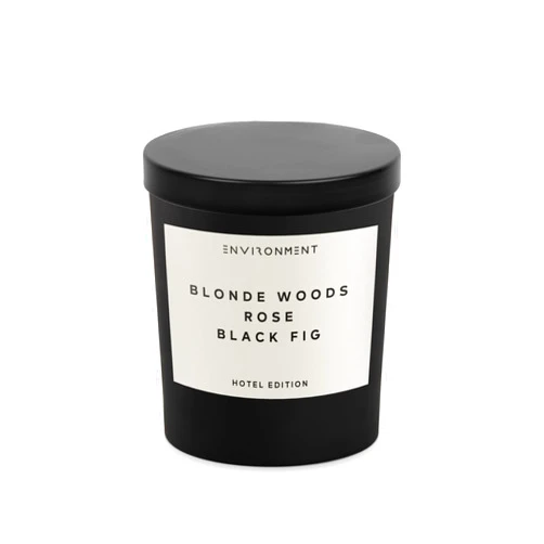 Stone Candles Environment Inspired by The Edition Hotel Blonde Woods 8oz Candle with Lid and Box (Blonde Woods | Rose | Black fig) Black