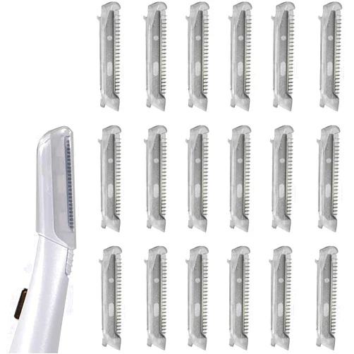 Jeliawjh 18 Pieces for Flawless Replacement Heads for Finishing Touch Flawless Dermaplane Glo, Lighted Facial Exfoliator, Replacement Blades for Facial and Eyebrow Hair Removal (18 Pcs)