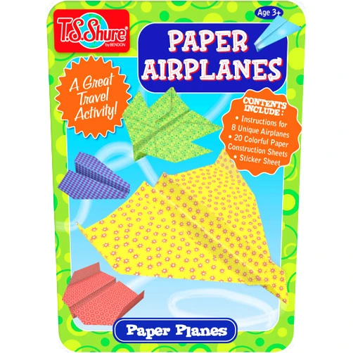 Bendon TS Shure Paper Airplanes Mini Activity Tin with 20 Paper Airplanes and Sticker Sheet 50435