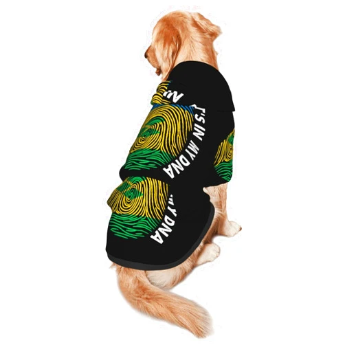 SEOCKA Saint Vincent And The Grenadines Flag Fingers Print Dog Hoodie Sweatshirts Pet Pullover Streetwear Dog Warm Clothes Winter Coat Hooded Pet Apparel Outfit With Pocket For Medium Large Dogs Large