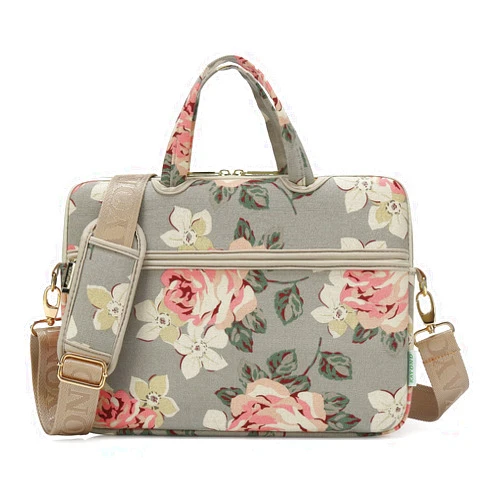 Kayond White Rose Patten water resistant Laptop Shoulder Messenger Bag Case Sleeve for 15 Inch 15.6 Inch Laptop,Laptop Briefcase