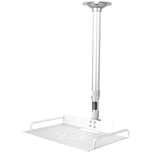 2-Be-Best Projector Ceiling Mount with Tray, 11.6-17.3IN / 29.5-44CM Height Adjustable Ceiling Projector Shelf Mount 360° Rotation (Sliver)