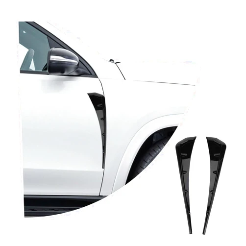 Ziciner 2 Pcs Car Fender Side Vents, PVC Carbon Fiber Air Wing Vent Trim Sticker, Styling Auto Air Flow Intake Hole Spoiler Decor Cover, Universal Exterior Accessories for Most Cars (Black)