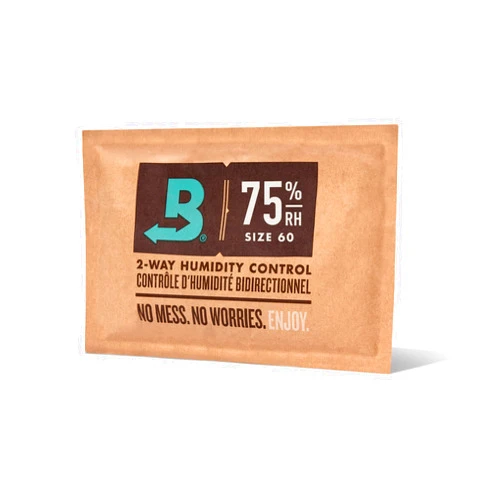 Boveda 75% Two-Way Humidity Control Pack for Storing Up to 25 Items – Size 60 – Single – Fix Major Moisture Loss in Non-Plastic Humidifier Boxes – Moisture Absorber – Humidifier– Individually Wrapped
