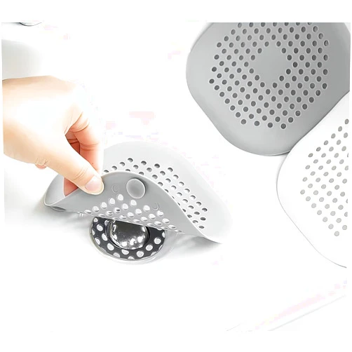 Philbinden 2 Pieces Shower Drain Hair Catcher Bathtub Stopper, Home Protectors with Sucker Water Trap Sink Cover for Bathroom Bathtub and Kitchen (Grey,White)