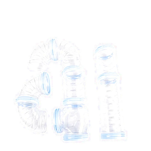Inxming 2sets Hamster Coop Tunnel DIY Remodeled Maze Cage External Tubes Set Sports U Pipe Accessory Pipeline Supplies(Blue Pipe)