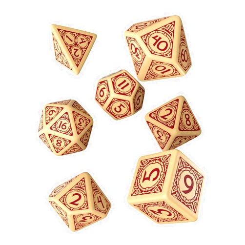 Q Workshop Q-Workshop Viking Beige & Burgundy Dice Set (7)