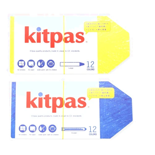 Kitpas Window Art Crayons Large 12 Colors/Holder 12 Colors Set