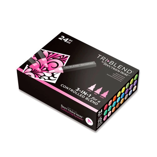 Spectrum Noir Triblend-Blendable Alcohol Marker Pens-Essential Blends-Set of 24, Multi