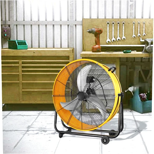 Star20XX 30 In.3 Speed Yellow Heavy Duty Metal Industrial Drum Fan, Air Circulation