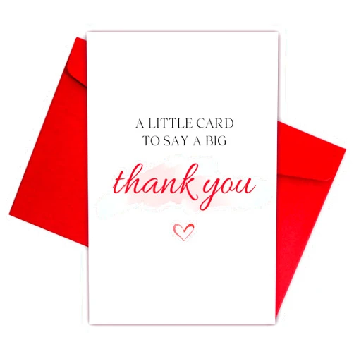 Bewoow Simple Thank You Card for Him Her, Thank You Gifts Card for Mentor Boss, Lovely Thank You Card for Mom Dad, A Little Card to Say A Big Thank You