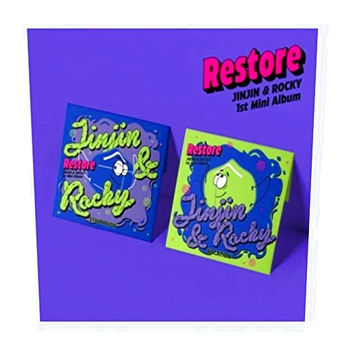 JINJIN&ROCKY Astro JINJIN&Rocky Restore 1st Mini Album Staycation Version CD+24p PhotoBook+1p Folding Poster On Pack+Lyric Paper+2p PhotoCard+4p Photo Set+Tracking Kpop Sealed