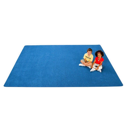 Carpets for Kids 5146.4000 KIDply Soft Solids Collection Carpet in Denim Blue 4ft x 6ft Rectangle Blue
