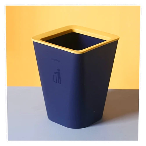 GRFIT Trash Cans Wastebasket Square Uncovered Trash Can Household Living Room Kitchen Bathroom Paper Basket Bedroom Office Size Size Trash Can With Pressure Ring Kitchen Bathroom Rubbish Bin ( Color : B-lar