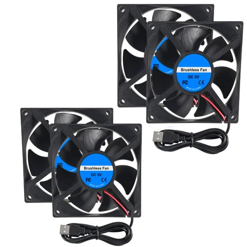 D-FLIFE 4pcs 8025 Cooling Fan 80x80x25mm DC 5V USB Cooler Brushless Fan 80mm Fan XH2.54 USB for DIY PC Computer Cooling Case Fan 80mm 25mm (5V USB)