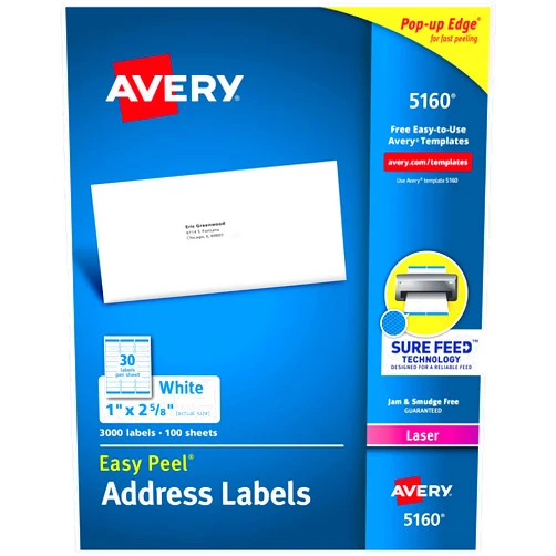 Avery Easy Peel Printable Address Labels with Sure Feed, 1