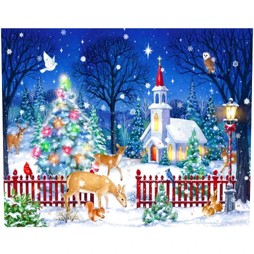 Vermont Christmas Company Peaceful Night Advent Calendar (Countdown to Christmas) with Holiday Pictures by Vermont Christmas Company