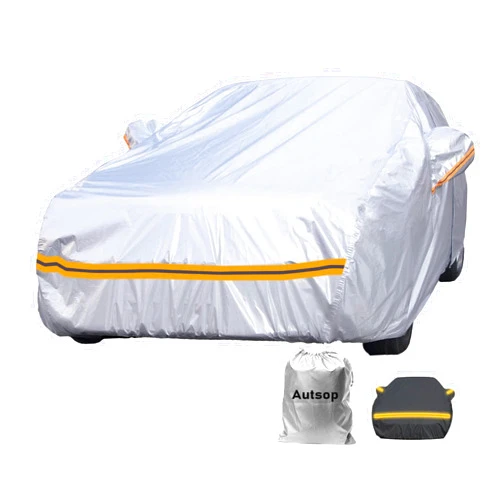 Autsop Car Cover Waterproof All Weather,12 Layers Car Covers for Automobiles Outdoor Full Cover Rain Snow Sun Wind Hail Protection with Zipper Cotton,Size A3 Universal Fit for Sedan(203-212 Inch)