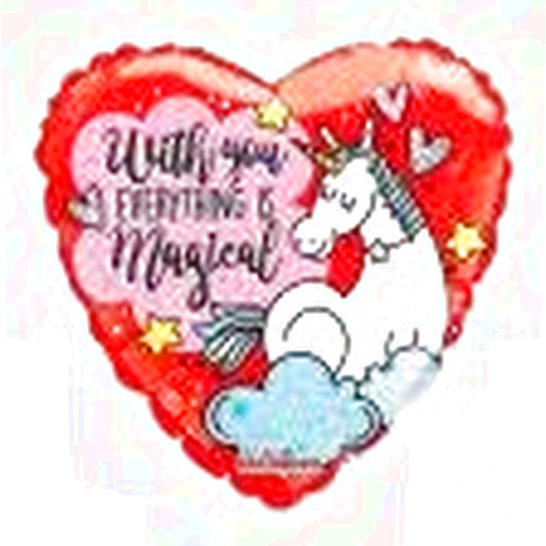 Kaleidoscope Brands WITH YOU EVERYTHING IS MAGICAL UNICORN HOLOGRAPHIC FOIL BALLOON - BAGGED