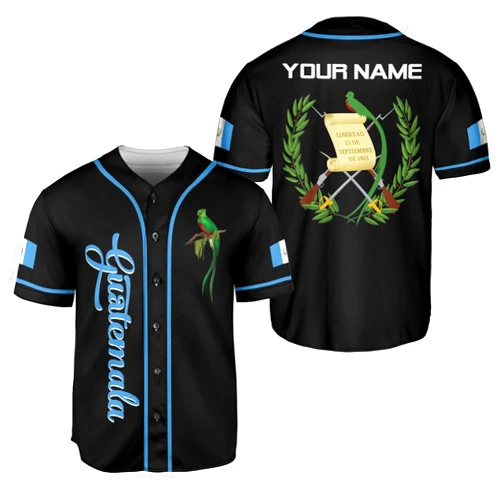 Generic Royal Fight Personalized Name Guatemala Baseball Jersey Shirt Guatemala Camisas Guatemalan Pride T-Shirt Guatemala 3D Shirts