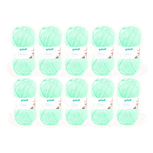 Gründl 3458 04 Baby Wool, 70% Polyester 30% Polyamide Plain Mint 35 x 32 x 8 cm