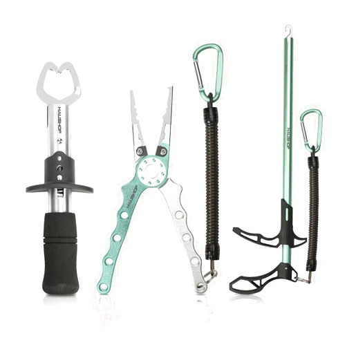 HAUSHOF Fishing Tool Kit, Aluminum Fishing Pliers, Stainless Steel Fish Lip Gripper, Fish Hook Remover with Safety Coiled Lanyard and Sheath, Gifts for Men Women