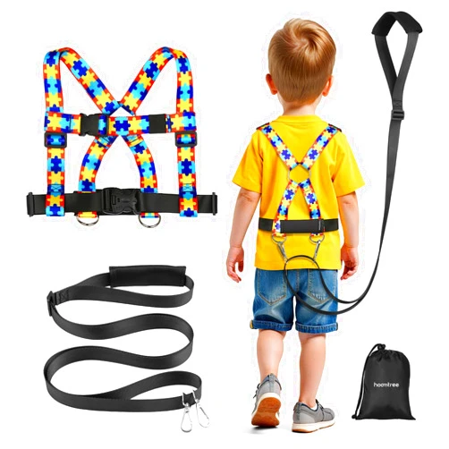 HOOMTREE Safety Harness Leash for Kids with Autism, Special Needs and Older Children Ages 3-6 | Adjustable Walking Harness with Grab Handle and Tether | Keep Active ADHD/ASD Autistic Kids Safe