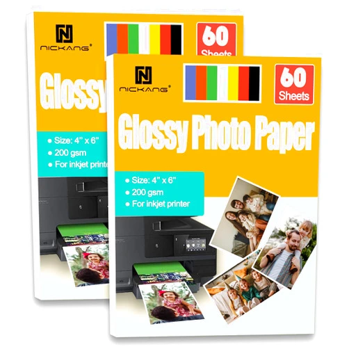 NICKANG 4x6 Photo Paper, Glossy Photo Paper 4x6, Photo Paper for Printer, Photo Printer Paper, Picture Paper, for Inkjet Printer, 120 Sheets, 200 gsm