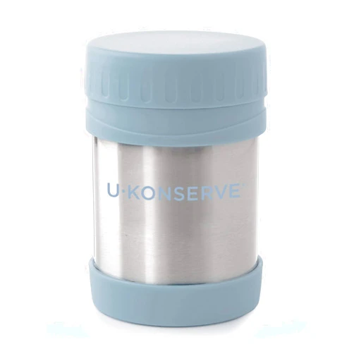 U Konserve Stainless Steel Insulated Food Jar 12oz - Leak-Proof Seafoam Blue Lid - BPA Free - Thermal and Double-Walled to Keep Food Hot and Cold