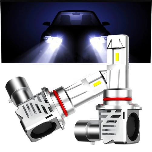 Getfay 2 PCS Car LED Fog Light, One-piece Design, 4800LM 6000K Super Bright Waterproof Lighting Bulb Replacement, Efficient Heat Dissipation, Universal for Most Car Models (White Light #H11/H8/H9)
